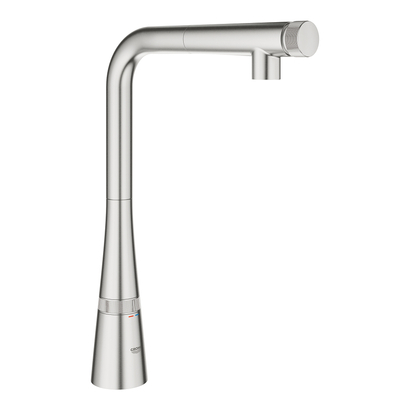 Grohe Zedra SmartControl 31593DC2 Supersteel Μπαταρία Κουζίνας Με Ντους