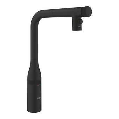 Grohe Essence SmartControl 31892KF0 Pantom Black Μπαταρία Κουζίνας Ντους Με Διακόπτη Αλλαγής & Δακτύλιο Ρύθμισης Θερμοκρασίας