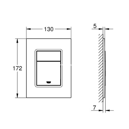 Grohe Skate Cosmopolitan S 37535GN0 Brushed Cool Sunrise Πλακέτα Καζανακιού Διπλής Ροής Κάθετη