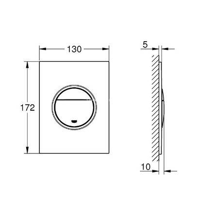 Grohe Nova Cosmopolitan S 37601GN0 Brushed Cool Sunrise Πλακέτα Καζανακιού Διπλής Ροής Κάθετη
