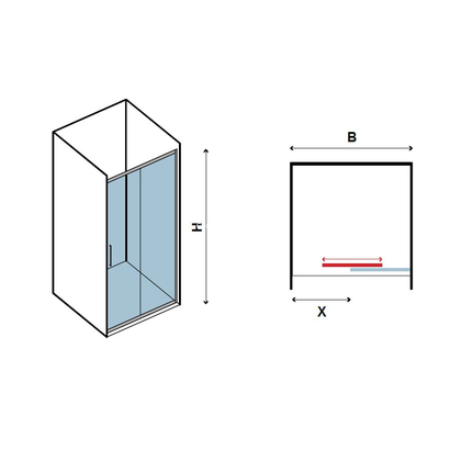 Karag Inox 400 130x190 Cm Καμπίνα Ντουζιέρας Συρόμενη