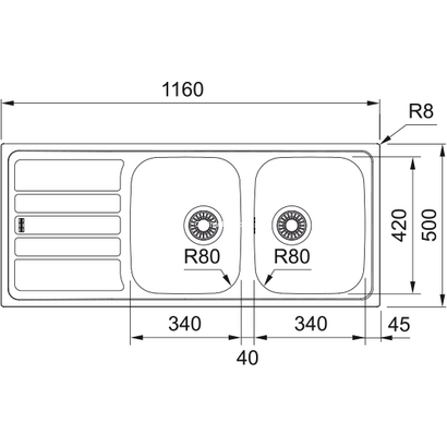 Franke Flash FLN 621-116 Νεροχύτης 116x50 Ανοξείδωτος 101.0713.790