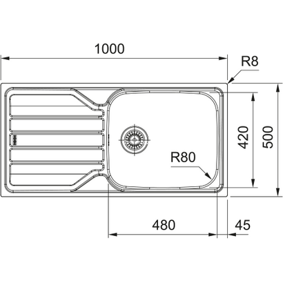 Franke Flash FLN 611-100 Νεροχύτης 100x50 Ανοξείδωτος 101.0713.787