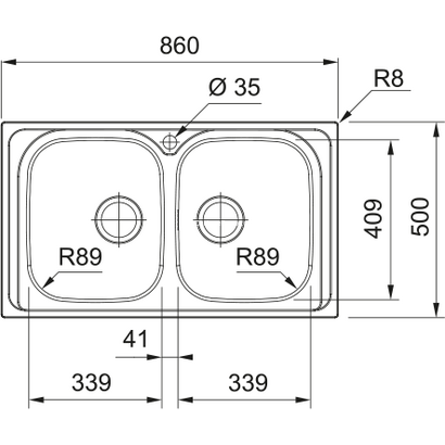Franke Spark SKX 620-34-34 Νεροχύτης Inox 86x50 101.0713.865