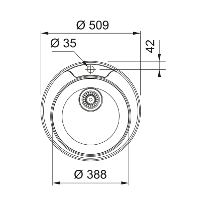 Franke Rondo ROL 610-39 Νεροχύτης Inox Φ38 101.0713.866