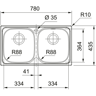 Franke Spark SKN 620-34-34 Νεροχύτης 78x43,5 Ανοξείδωτος 101.0713.867