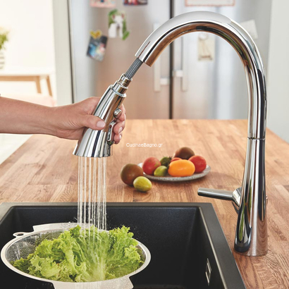 Grohe Zedra 32294DC2 Supersteel Μπαταρία Κουζίνας Με Ντους