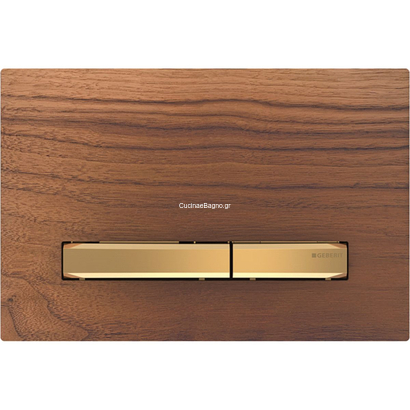 Geberit 115.672.JX.2 SIGMA 50 Πλακέτα Διπλής Ροής Ξύλο Καρυδιάς - Χρυσό