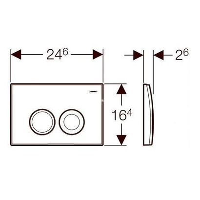 Geberit 115.125.21.5 DELTA 25 Πλακέτα Καζανακιού Διπλής Ροής Χρωμέ Γυαλιστερό