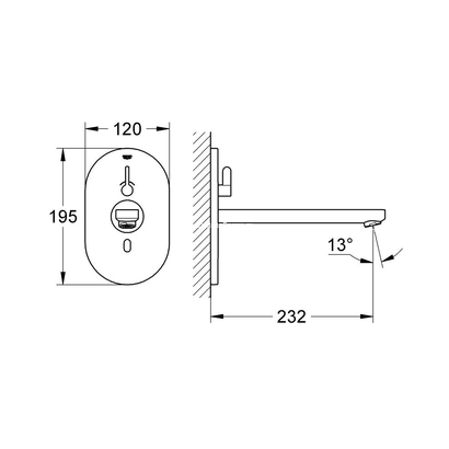 Grohe Eurosmart Cosmopolitan E 36376000 Μπαταρία Τοίχου Ηλεκτρονική Με Φωτοκύτταρο Αναμεικτική