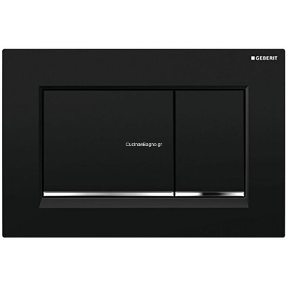 Geberit 115.080.KM.1 OMEGA 30 Πλακέτα Καζανακιού Διπλής Ροής Μαύρο Γυαλιστερό