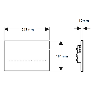 Geberit 116.090.SM.6 SIGMA 80 Πλακέτα Με Φωτοκύτταρο Καθρέπτης Γυαλί