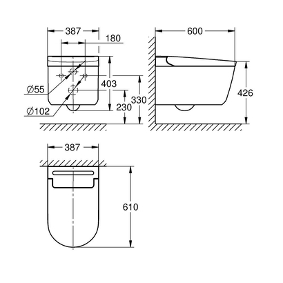GROHE SENSIA PRO 36508SH0 Λεκάνη Ηλεκτρονική κρεμαστή