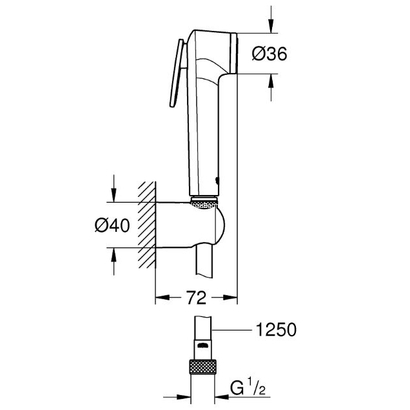 Grohe Trigger Spray 27513GL1 Cool Sunrise Σετ Μπιντέ Ντουζ Σπιράλ Στήριγμα