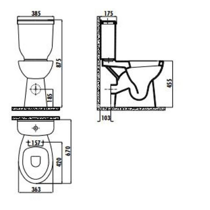 Creavit BD 3150 ΑΜΕΑ Λεκάνη Με Καζανάκι 67 cm