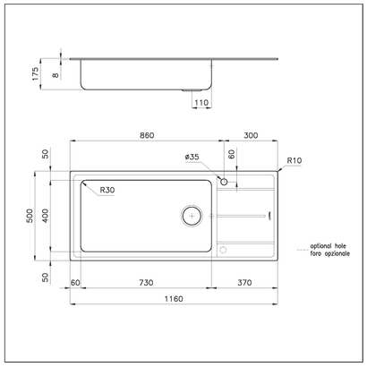 Foster EVO Inox 116x50 Νεροχύτης Ανοξείδωτος 3219052
