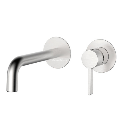 KLS Carla Brushed Nickel Μπαταρία Νιπτήρα Σατινέ Επίτοιχη 690313BN