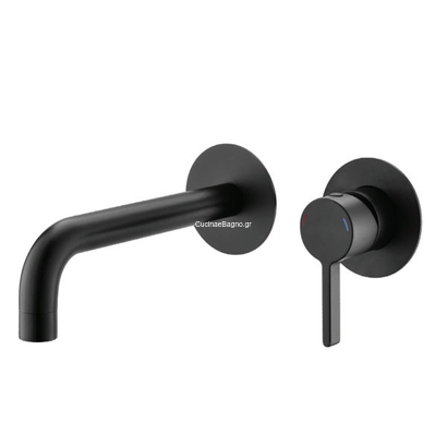 KLS Carla Matt Black PVD Μπαταρία Νιπτήρα Επίτοιχη 690313MB