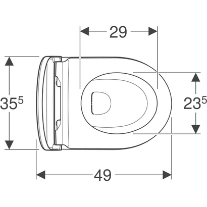 Geberit Λεκάνη Κρεμαστή Icon Short Rimfree 49cm Με Κάλυμμα Soft Close