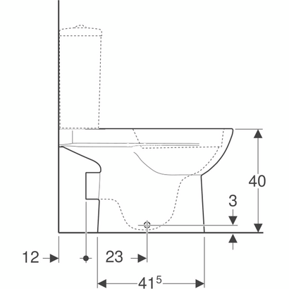 Geberit Σετ Λεκάνη Με Καζανάκι Selnova Rimfree 68cm Με Κάλυμμα Soft Close
