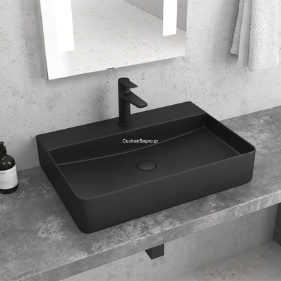 Karag LT 2173-SMB BLACK MATT 50x42 Νιπτήρας Επιτραπέζιος