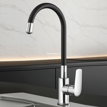 KLS Angela Black Μπαταρία Κουζίνας Με Μαύρο Στόμιο Σιλικόνης 699030