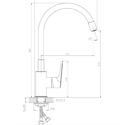 KLS Angela Cappuccino Μπαταρία Κουζίνας Με Μπεζ Στόμιο Σιλικόνης 699033