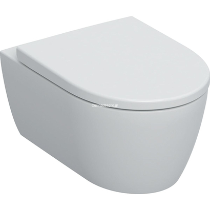 Geberit Λεκάνη Κρεμαστή Icon Rimfree 53cm ΜΑΤ Με Κάλυμμα Soft Close Wrapover