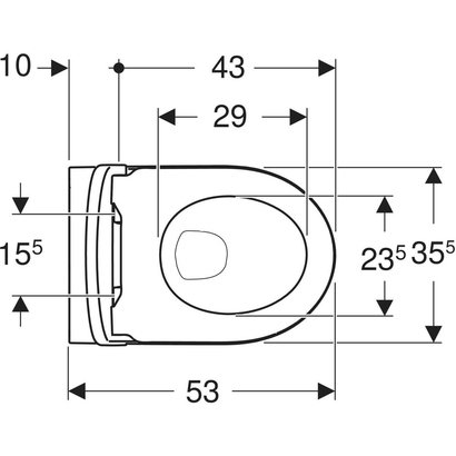 Geberit Λεκάνη Κρεμαστή Icon Rimfree 53cm ΜΑΤ Με Κάλυμμα Soft Close Wrapover