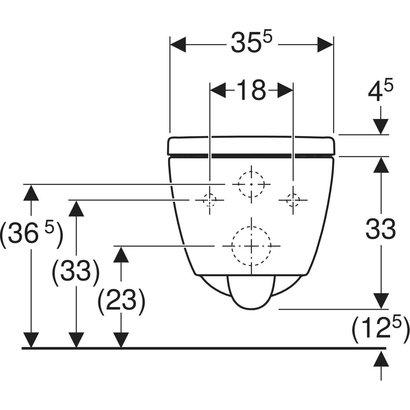 Geberit Λεκάνη Κρεμαστή Icon Rimfree 53cm ΜΑΤ Με Κάλυμμα Soft Close Wrapover