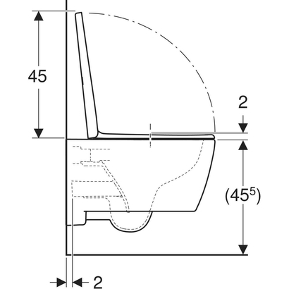 Geberit Λεκάνη Κρεμαστή Icon Rimfree 53cm ΜΑΤ Με Κάλυμμα Soft Close Wrapover