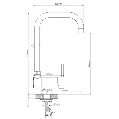 KLS Eri Μπαταρία Κουζίνας Με Σπαστό Ρουξούνι 699028