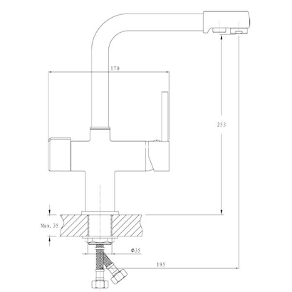 KLS Estia Μπαταρία Κουζίνας Φίλτρου Χρωμέ 699029