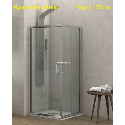 Karag N Flora 100 90x90x170 Cm Καμπίνα Ντουζιέρας Τετράγωνη