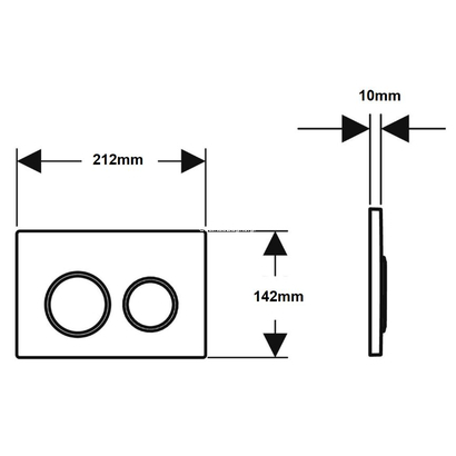 Geberit 115.085.JQ.1 OMEGA 20 Πλακέτα Καζανακιού Διπλής Ροής Χρωμέ Ματ