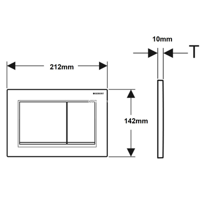 Geberit 115.080.JQ.1 OMEGA 30 Πλακέτα Καζανακιού Διπλής Ροής Χρωμέ Ματ