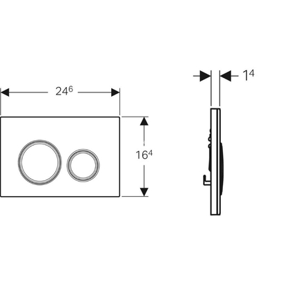 Geberit 115.652.SI.1 SIGMA 21 Πλακέτα Καζανακιού Διπλής Ροής Λευκό Γυαλί