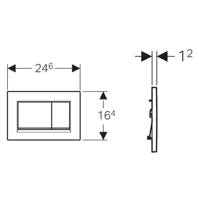 Geberit 115.883.KK.1 SIGMA 30 Πλακέτα Καζανακιού Διπλής Ροής Λευκό Γυαλιστερό