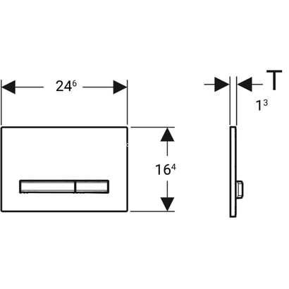 Geberit 115.788.GH.2 SIGMA 50 Πλακέτα Καζανακιού Διπλής Ροής Ανοξείδωτη
