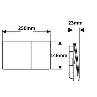 Geberit 115.622.QD.1 SIGMA 70 Πλακέτα Διπλής Ροής Μαύρο Χρωμέ Ανοξείδωτο