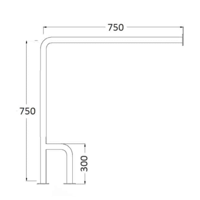Λαβή Δαπέδου & Τοίχου Inox ΑΜΕΑ 4836.7500