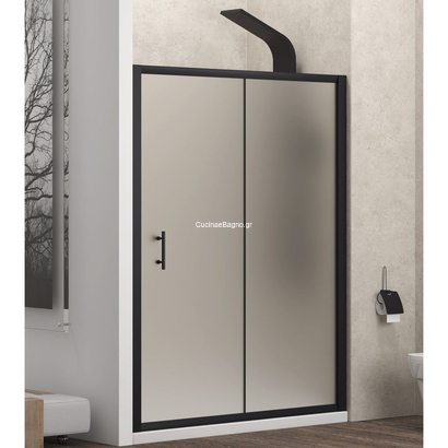Karag Flora 500 Nero 150x190 Cm Καμπίνα Ντουζιέρας Συρόμενη ΜΑΤ/ICY