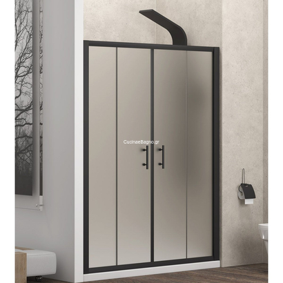 Karag Flora 600 Black 170x190 Cm Καμπίνα Ντουζιέρας Μαύρη Συρόμενη ICY/ΜΑΤKarag Flora 600 Black 170x190 Cm Καμπίνα Ντουζιέρας Μαύρη Συρόμενη ICY/ΜΑΤ