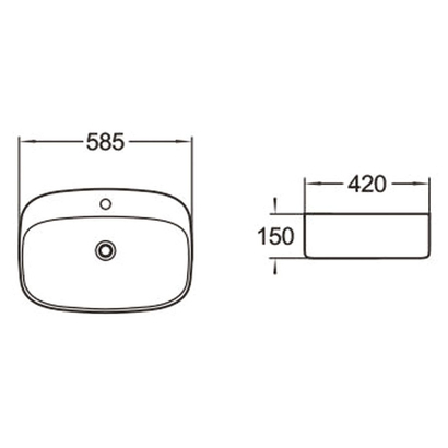 NOVEL NOV058 Νιπτήρας Επιτραπέζιος 58.5x42 TEMA