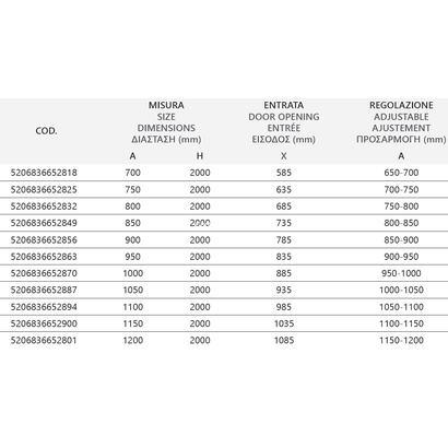 Karag S-28 Alto Sallon Nero 85x200 Cm Πόρτα Ντουζιέρας Ανοιγοκλειόμενη