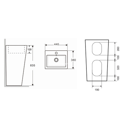 Karag Marais G-303 Νιπτήρας 44x38 Δαπέδου