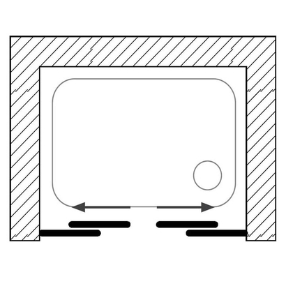 Καμπίνα Ντουζιέρας Συρόμενη 160-164x195 Cm Aquarelle Clever 80 Black Plus