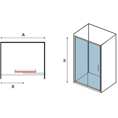 Karag Flora 500 Nero 150x190 Cm Καμπίνα Ντουζιέρας Συρόμενη ΜΑΤ/ICY