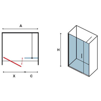 Karag Nero 5 Porta 144x200 cm Πόρτα Ντουζιέρας Ανοιγόμενη Με Σταθερό Προφίλ Μαύρο