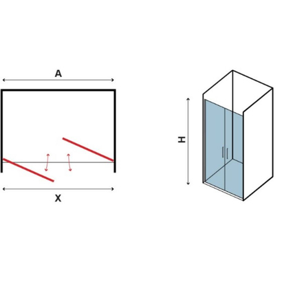 Karag S-28 Alto Sallon Nero 95x200 Cm Πόρτα Ντουζιέρας Ανοιγοκλειόμενη